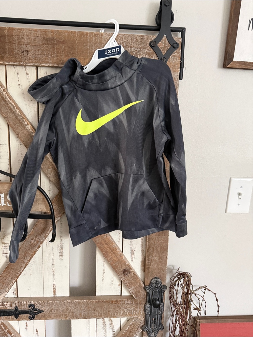 Nike Black Hoodie with Volt Swoosh